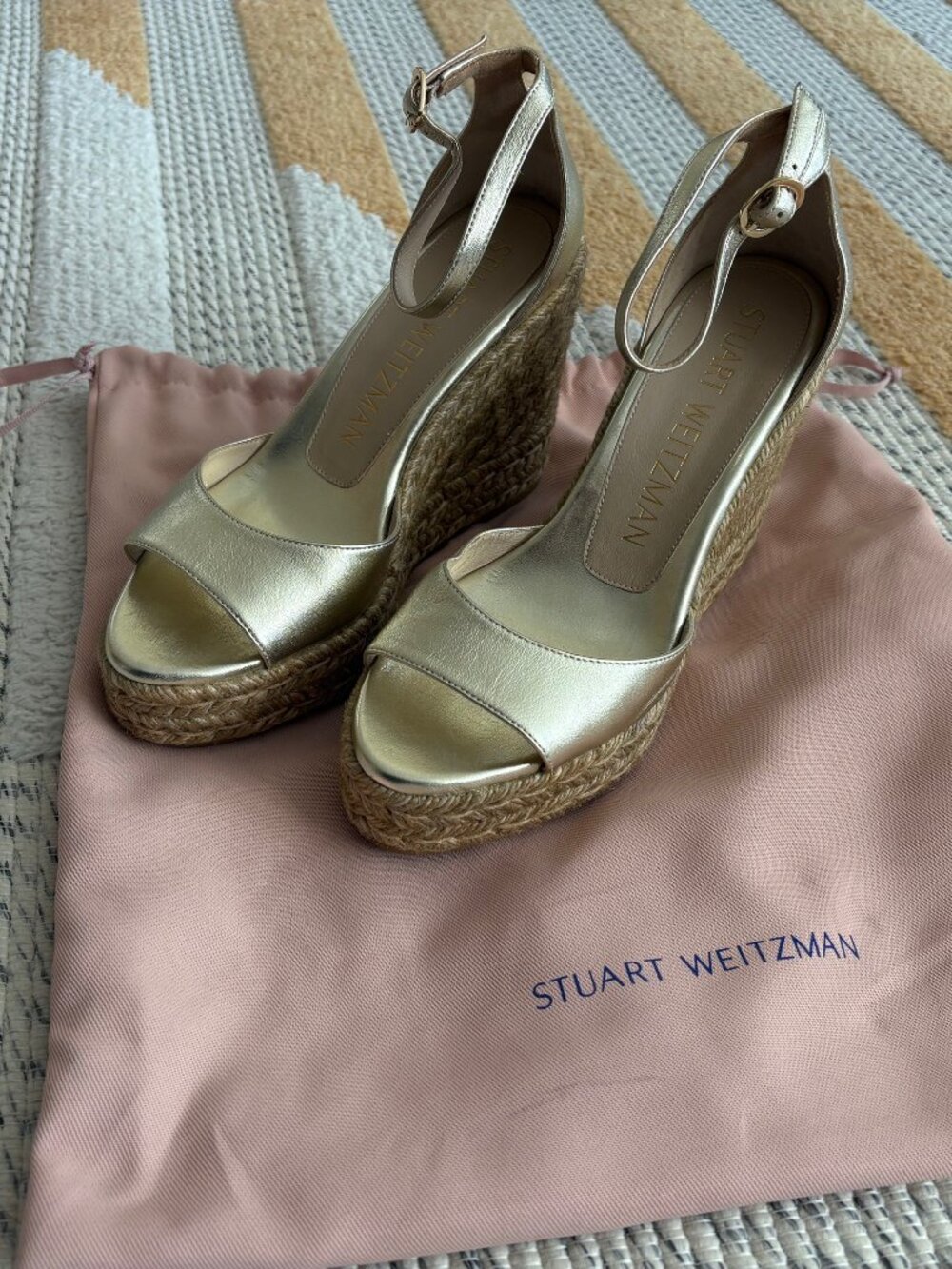 Stuart Weitzman Women's Nudistcurve Espadrille Platform Wedge Sandals